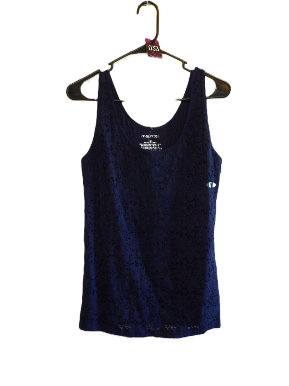 Maurices, NWT Navy blue lace two-layer tank top (Women's Medium)